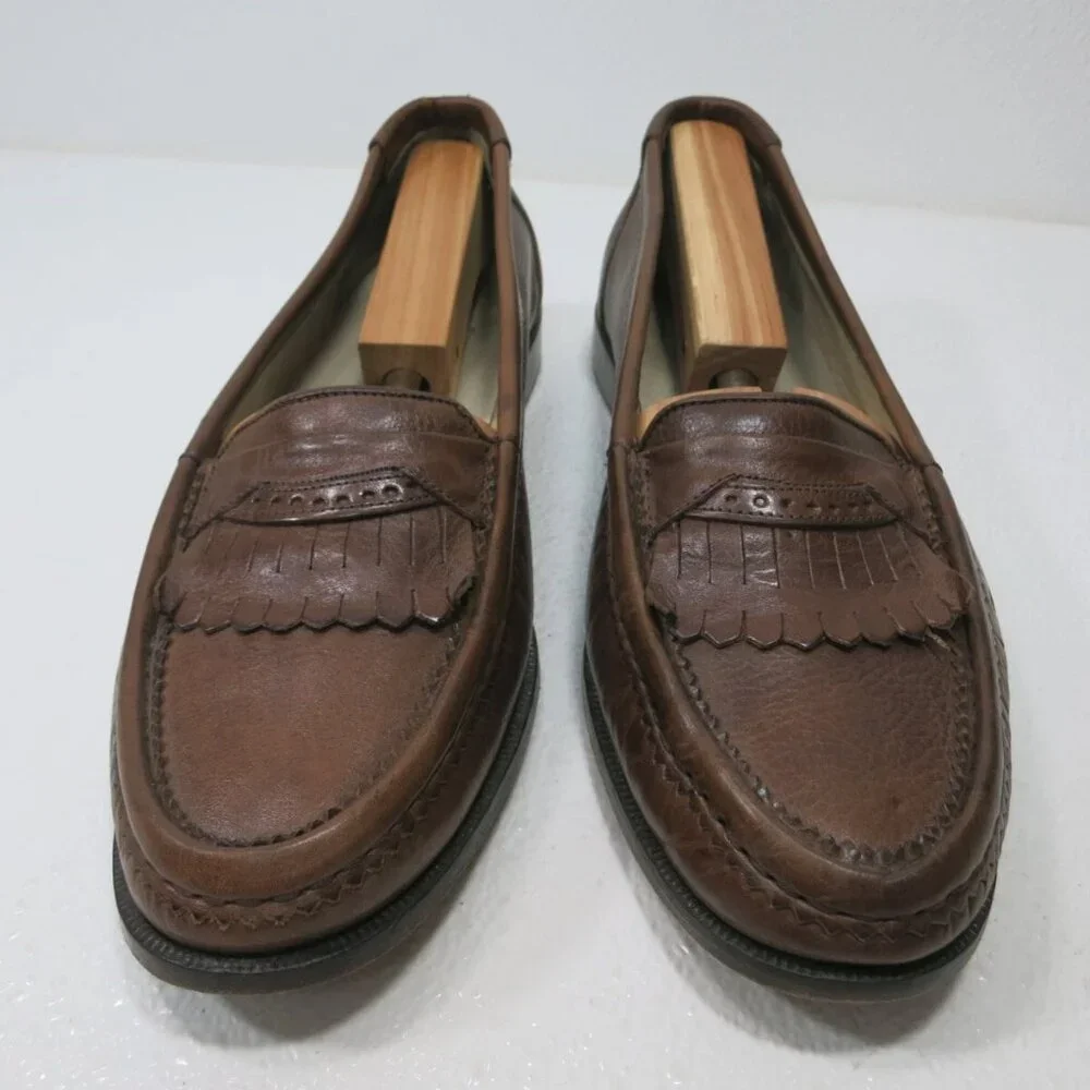 Steeple Gate Kiltie Leather Casual Footwear Men's Loafers Shoes Italy Sz 10.5 D